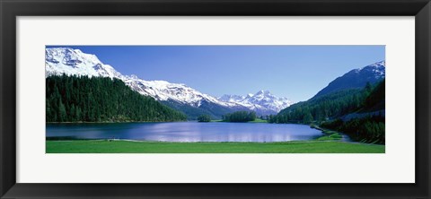 Framed Lake Silverplaner St Moritz Switzerland Print