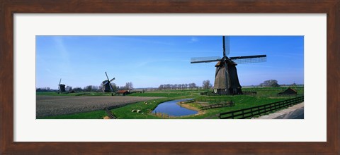 Framed Windmills near Alkmaar Holland (Netherlands) Print