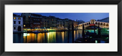 Framed Grand Canal and Rialto Bridge Venice Italy Print