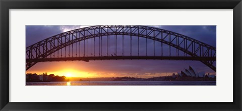 Framed Sydney Harbor Bridge, Sydney, New South Wales, United Kingdom, Australia Print