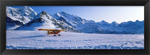 Framed Ski Plane Mannlichen Switzerland Print