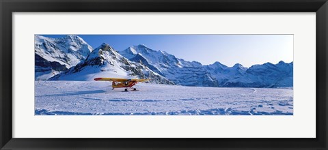 Framed Ski Plane Mannlichen Switzerland Print