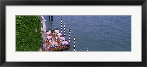 Framed Canal Side Cafe Venice Italy Print