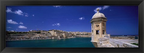 Framed Harbor at Valletta Malta Print