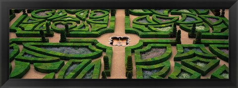 Framed Villandry Chateau Gardens, Loire Valley, Indre-Et-Loire, Villandry, France Print