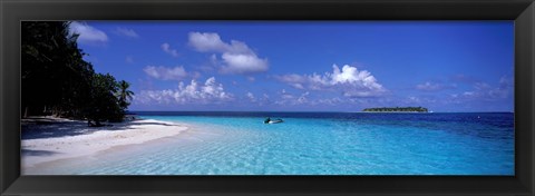 Framed Tropical Beach Ihru Maldives Print