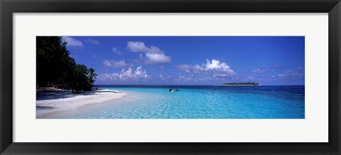 Framed Tropical Beach Ihru Maldives Print