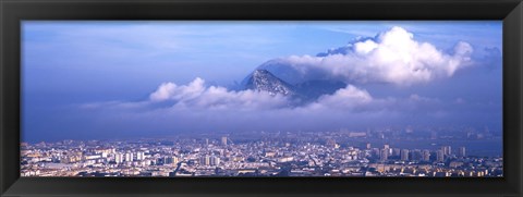 Framed Rock Of Gibraltar, Andalucia, Spain Print