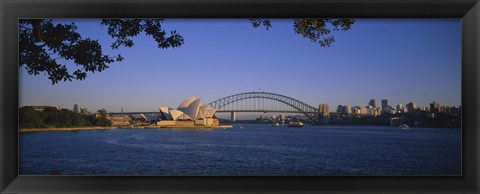 Framed Bridge over water, Sydney Opera House, Sydney, New South Wales, Australia Print