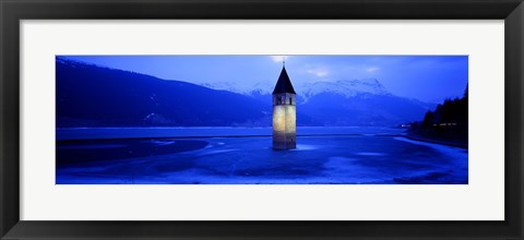 Framed Lago Di Resia Church, Tyrol, Italy Print