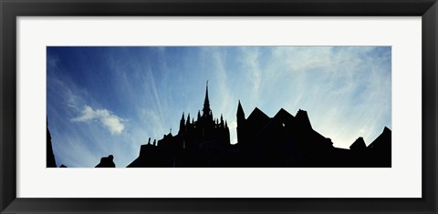 Framed France, Normandy, Mont St. Michel, Silhouette of a Church Print