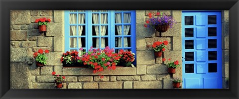 Framed Facade of a building, Locronan, France Print