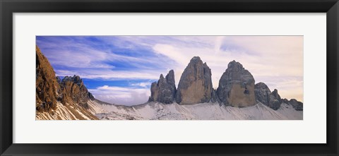 Framed Dolomites Alps with snow, Italy Print