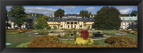 Framed Formal garden in front of a castle, Pillnitz Castle, Dresden, Germany Print