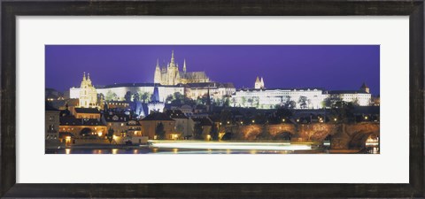 Framed Hradcany Castle and Charles Bridge Prague Czech Republic Print