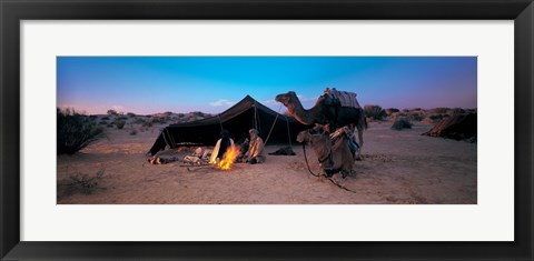 Framed Bedouin Camp, Tunisia, Africa Print