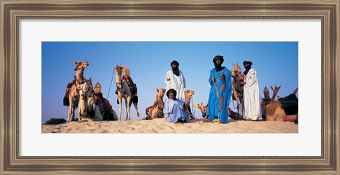 Framed Tuareg Camel Riders, Mali, Africa Print