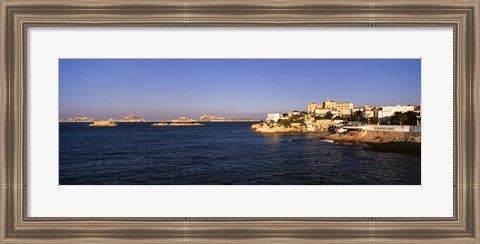 Framed Buildings at the waterfront, Marseille, France Print