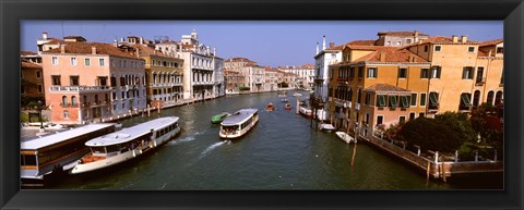 Framed High angle view of ferries in a canal, Grand Canal, Venice, Italy Print