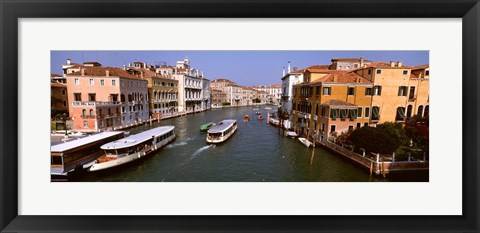 Framed High angle view of ferries in a canal, Grand Canal, Venice, Italy Print