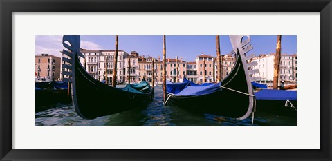 Framed Close-Up of Gondolas, Grand Canal, Venice, Italy Print