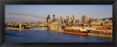 Framed Buildings at the waterfront, Montreal, Quebec, Canada Print