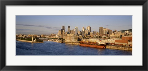 Framed Buildings at the waterfront, Montreal, Quebec, Canada Print