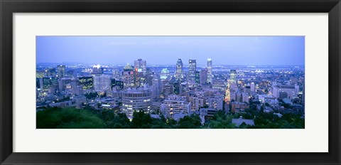 Framed Cityscape at dusk, Montreal, Quebec, Canada Print