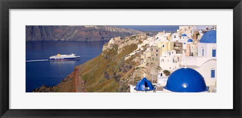 Framed Buildings in a valley, Santorini, Cyclades Islands, Greece Print