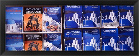 Framed Travel Guides, Santorini, Greece Print