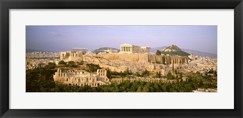 Framed High angle view of buildings in a city, Acropolis, Athens, Greece Print