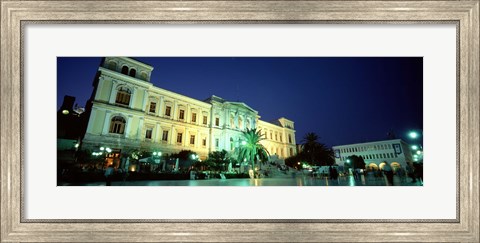 Framed Town square, Syros, Cyclades Islands, Greece Print