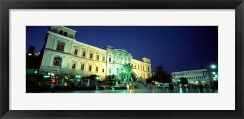 Framed Town square, Syros, Cyclades Islands, Greece Print