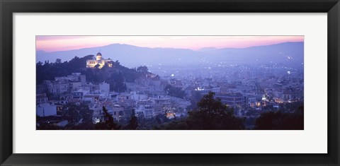 Framed Athens, Greece with Pink Sky Print