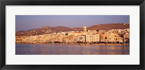 Framed Ermoupoli at sunset, Syros, Greece Print