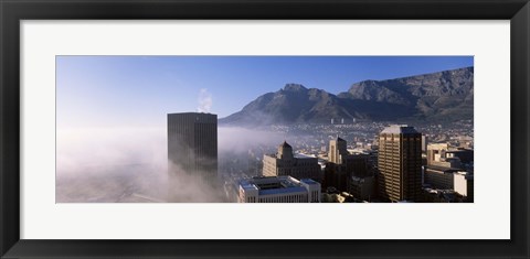 Framed Cape Town and Table Mountain Through the Fog, South Africa Print