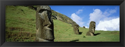 Framed Stone Heads, Easter Islands, Chile Print