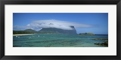 Framed Boats Floating In The Sea, Lord Howe Island, New South Wales, United Kingdom, Australia Print