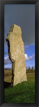 Framed Close up a stone pillar in the Ring Of Brodgar, Orkney Islands, Scotland, United Kingdom Print