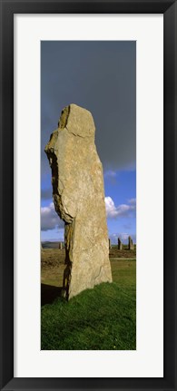 Framed Close up a stone pillar in the Ring Of Brodgar, Orkney Islands, Scotland, United Kingdom Print