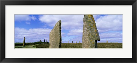 Framed Close up of 2 pillars in the Ring Of Brodgar, Orkney Islands, Scotland, United Kingdom Print