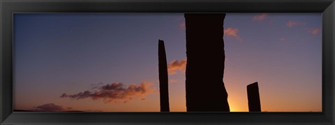 Framed Stones Of Stenness at Dusk Print