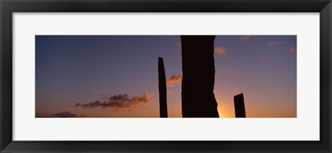 Framed Stones Of Stenness at Dusk Print