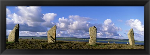 Framed 4 stone pillars in the Ring Of Brodgar, Orkney Islands, Scotland, United Kingdom Print