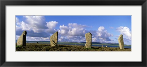 Framed 4 stone pillars in the Ring Of Brodgar, Orkney Islands, Scotland, United Kingdom Print