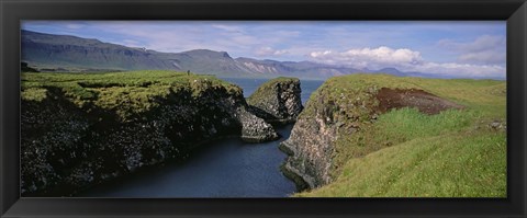 Framed Water Flowing From The Valley, Snaefellsnes Peninsula, Iceland Print