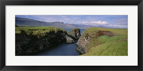 Framed Water Flowing From The Valley, Snaefellsnes Peninsula, Iceland Print