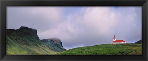 Framed Church In The Landscape, Vik I Myrdal, Iceland Print