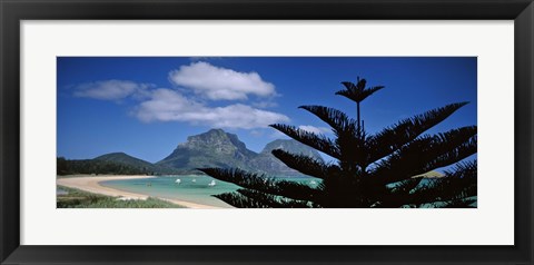 Framed Panoramic View Of A Coastline, Lord Howe Island, Australia Print