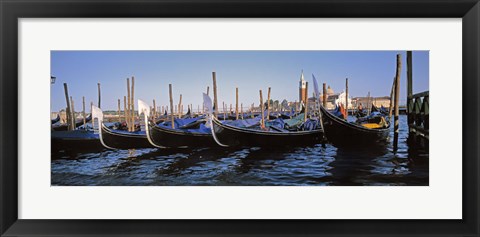 Framed View of gondolas, Venice, Italy Print